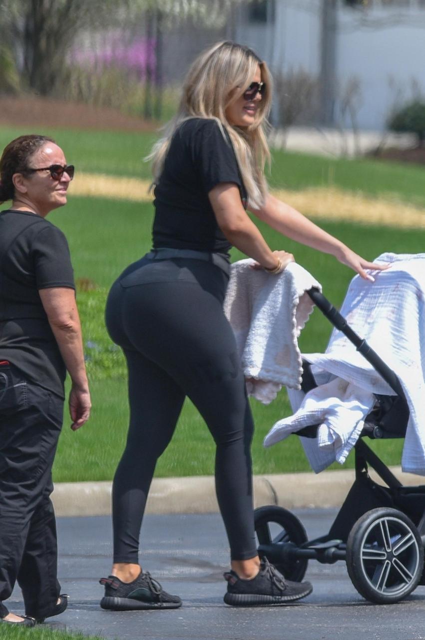 Khloe Kardashian vows to get back to the gym after being shocked by her 'big  post-baby booty' in first snaps since True's birth